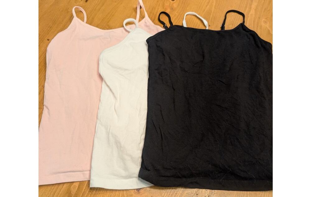 Gap Kids Cami Lot, Organic Cotton in Black, White, Pink, XL 12, EGU